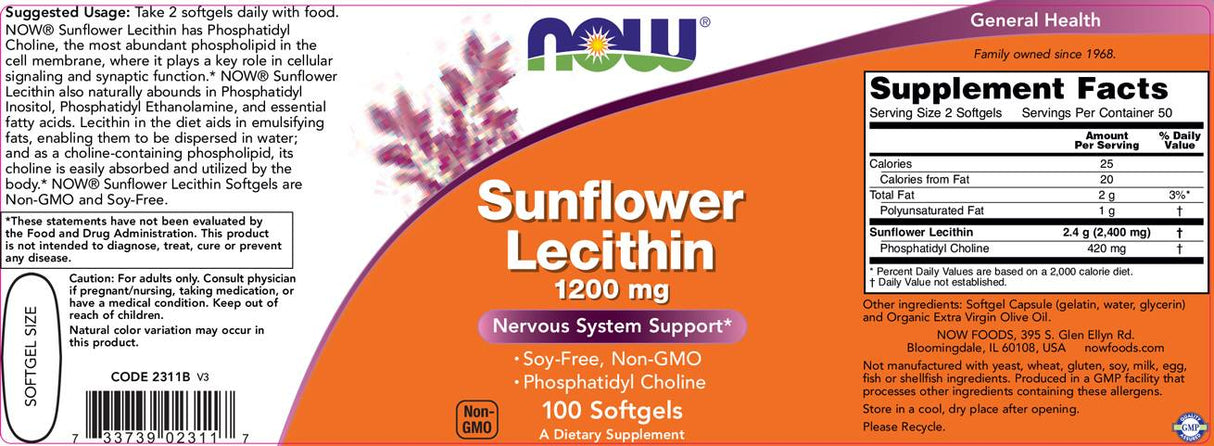 Suncokretov lecitin 1200 mg - 100 gel kapsula