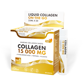 Fish Collagen 15,000 mg with Retinol, Elastin and Hyaluronic Acid - 20 x 25 ml - Nutra Best Europe