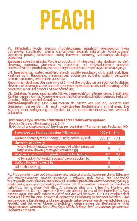 Sirup bez kalorija | Breskva 500 ml