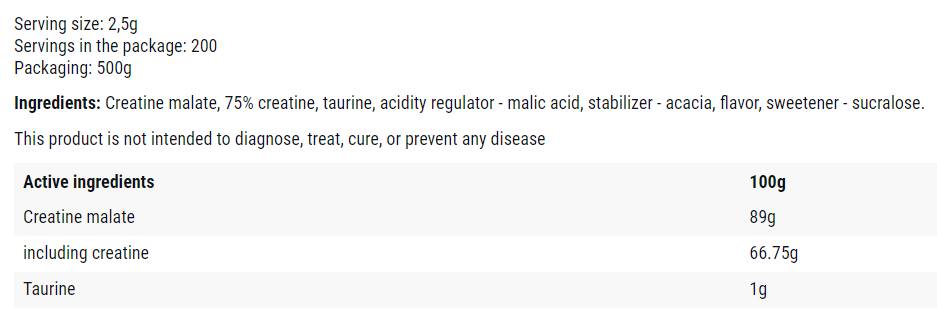 TCM prah | Tri kreatin malat - 500 grama
