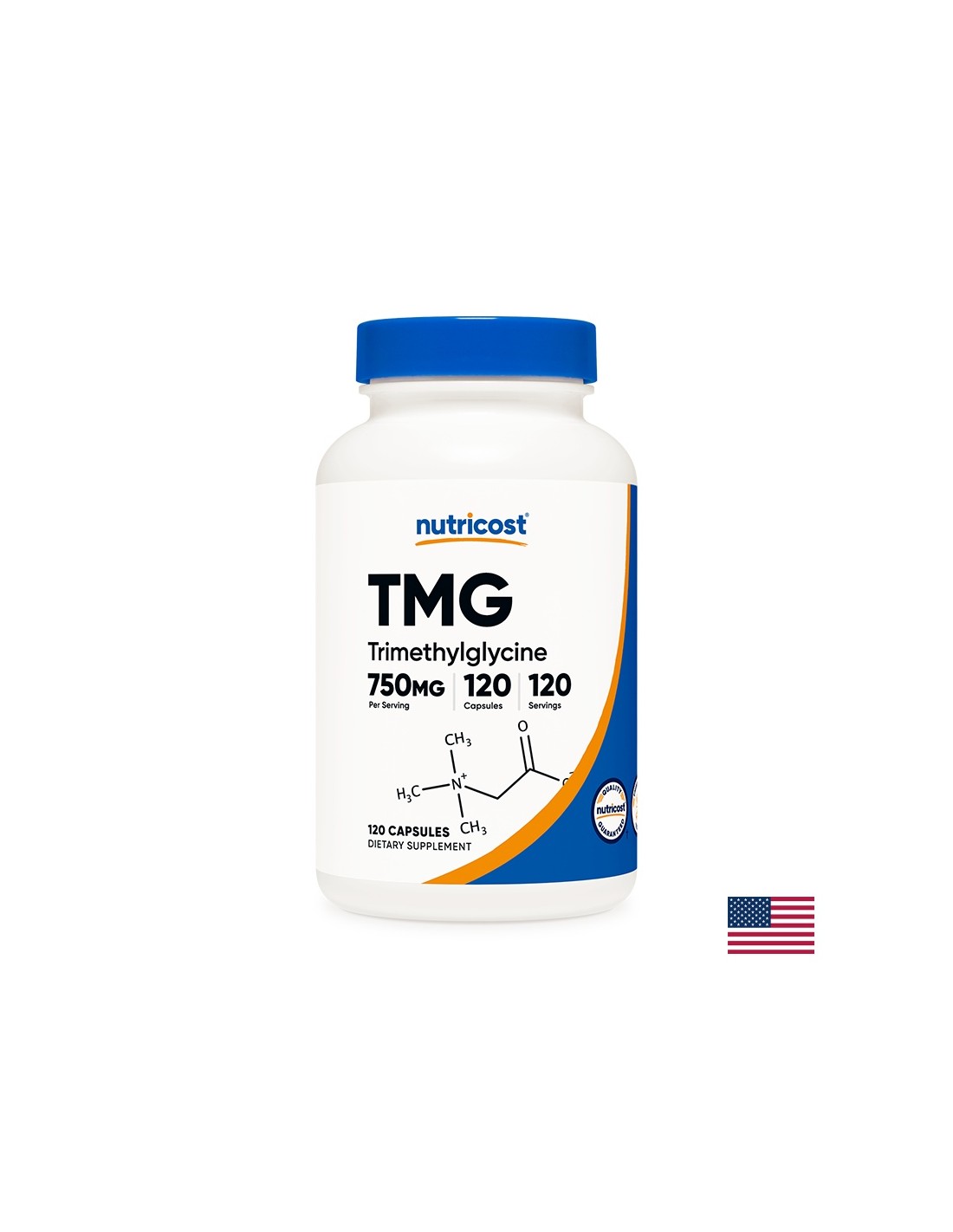 Normalizira razinu homocisteina - TMG betain anhidrid (trimetilglicin), 750 mg x 120 kapsula <tc>Nutricost</tc>