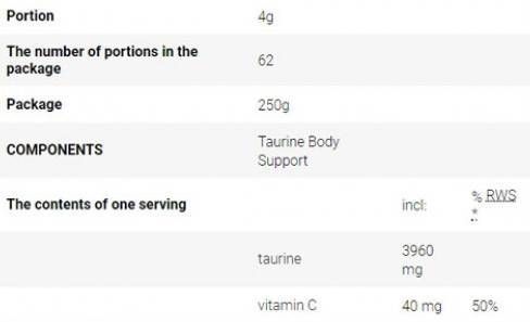 Taurine Body Support - 500 grama
