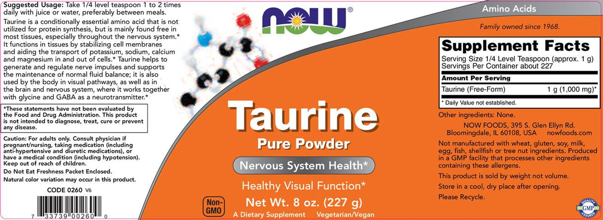 Taurin u prahu - 227 grama
