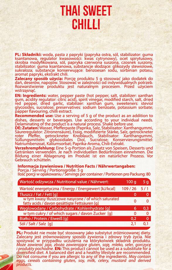 Tajlandski slatki čili umak | Niskokalorično - 400 ml