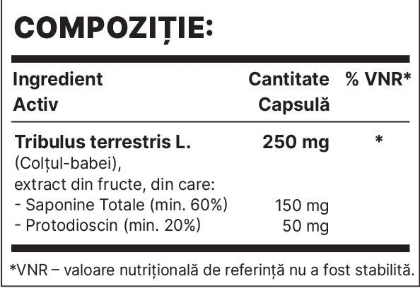 TriBul 250mg | Tribulus Terrestris ekstrakt - 60 kapsula