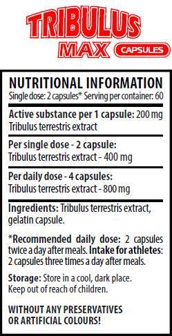 Tribulus Max Caps 200 mg 120 kapsula
