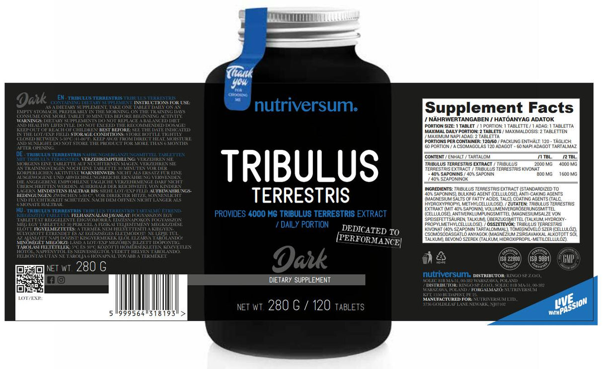 Tribulus terrestris 2000 mg - 120 tableta