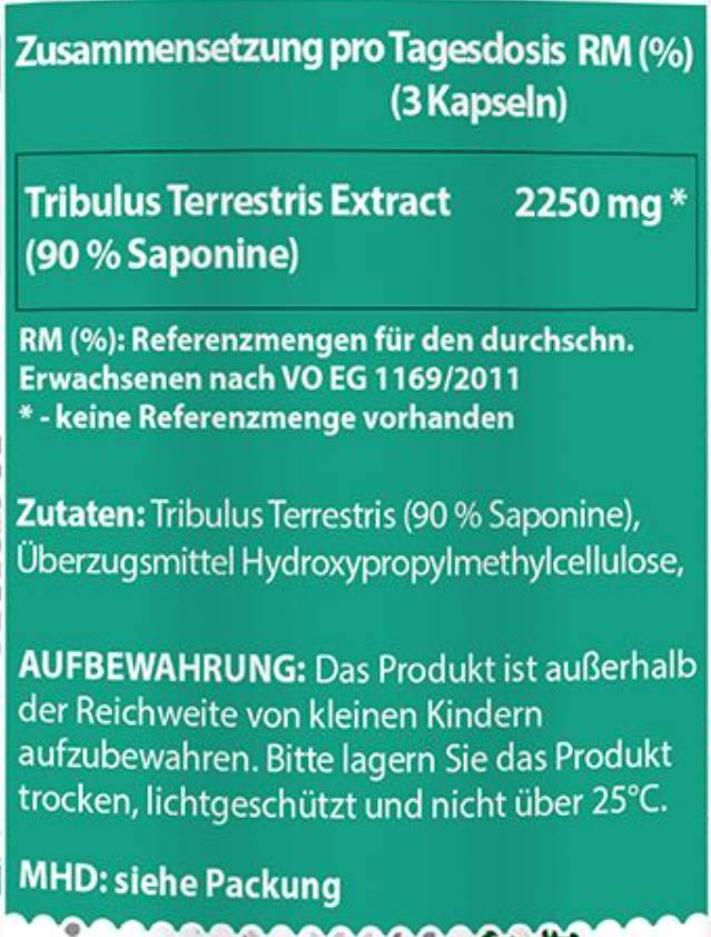 Tribulus Terrestris | 90% Saponini - 90 kapsula