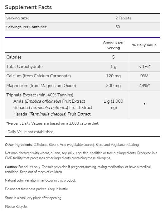 Triphala 500 mg - 120 tableta