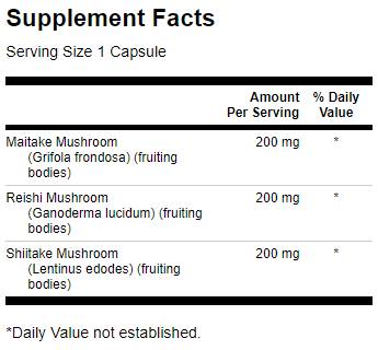 Triple Mushroom Complex 600 mg - 60 kapsula