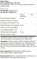 Ultra Cordyceps Plus | S artičokom & Ginko Biloba - 60 kapsula
