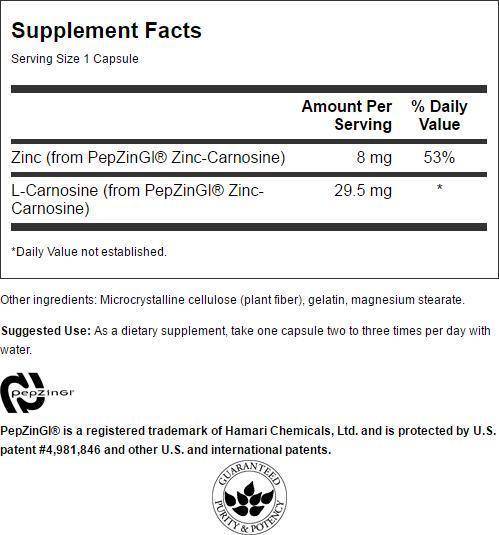 Ultra Zinc Carnosine (PepZin GI) 37,5 mg 60 kapsula