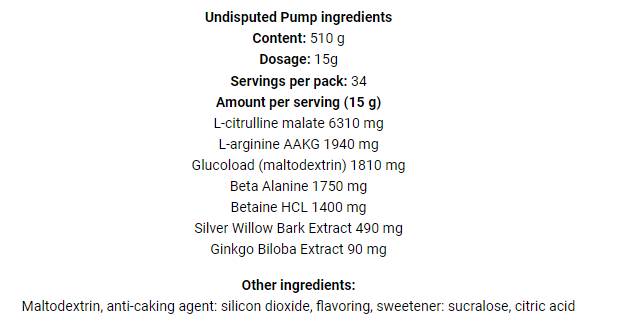 Undisputed Pump Booster - 510 grama