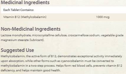 B12 Metilkobalamin 1000 mcg - 210 sublingvalne tablete