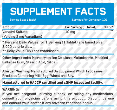 Vanadil sulfat 10 mg/100 tab