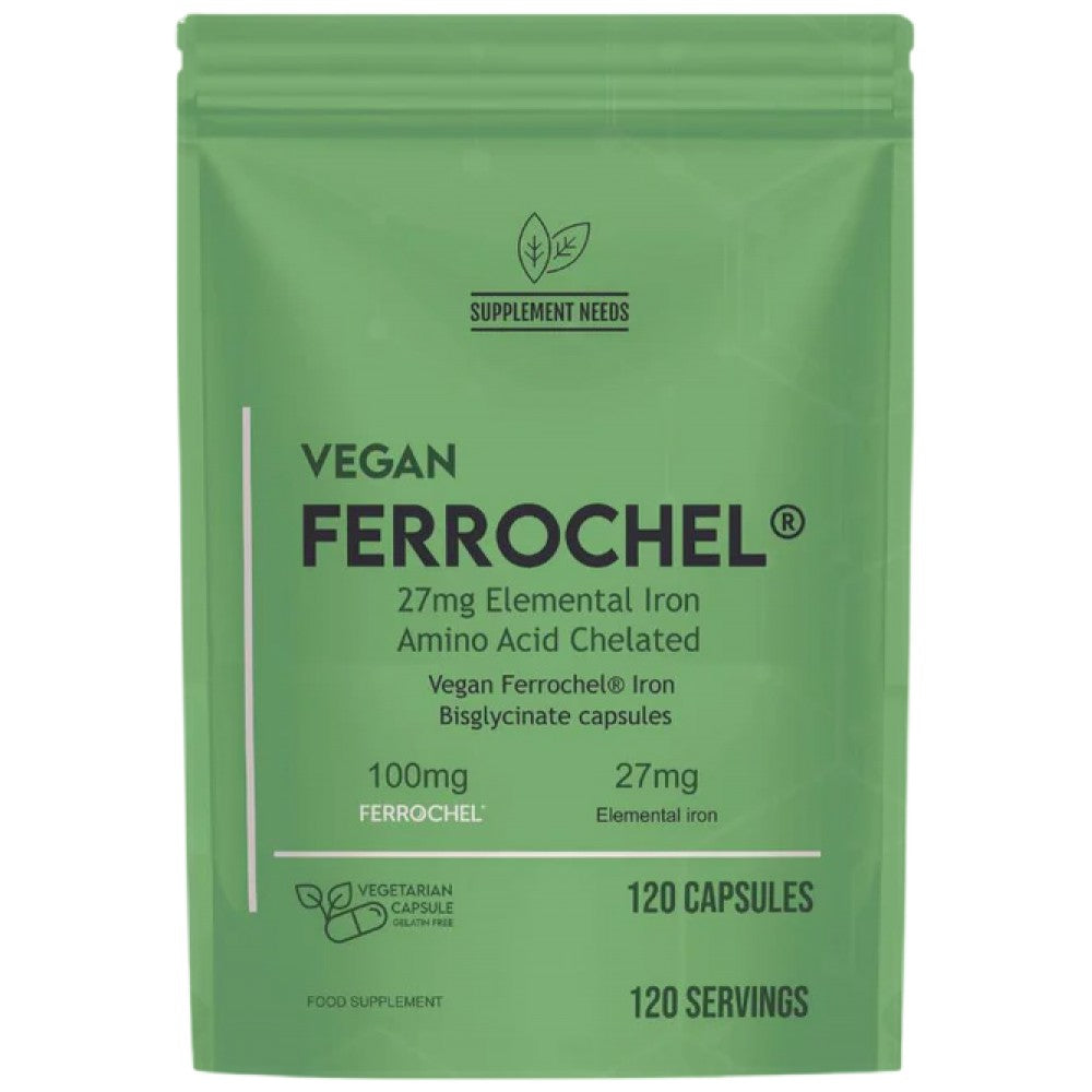 Veganski Ferrochel | Kelirano željezo 27 mg - 120 kapsula