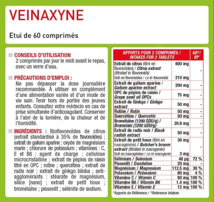 Veinaxyne® | Formula za vene nogu - 60 tableta