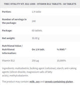Vit. B12 1000 | Vitamin B12 metilkobalamin - 60 tableta