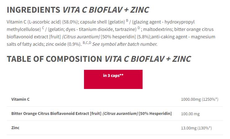 Vita C Bioflav + Cink - 90 kapsula