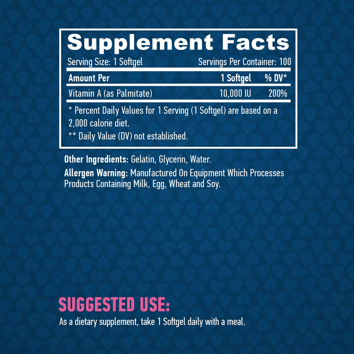Vitamin A 10.000 IU/100 softgels