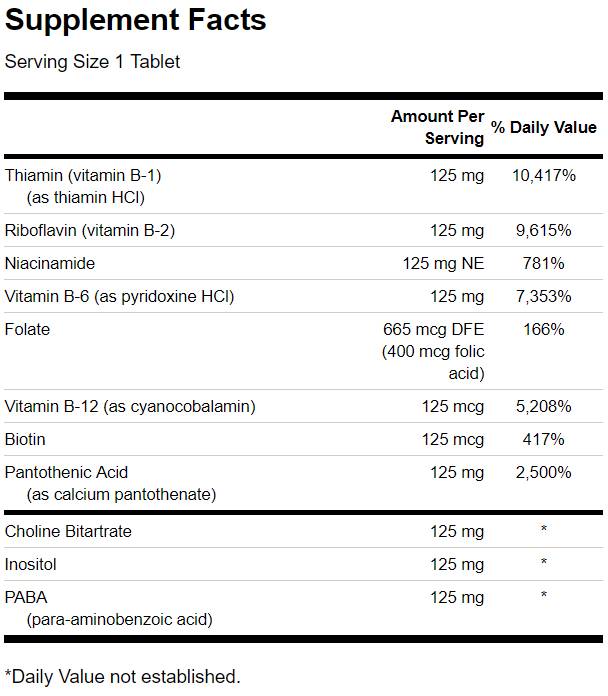 Vitamin B-125 Complex - High Potency 250 kapsula