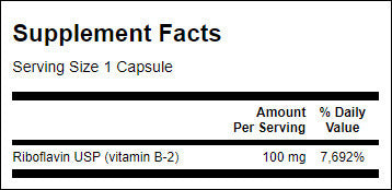 Vitamin B-2/Riboflavin 100 mg - 100 kapsula