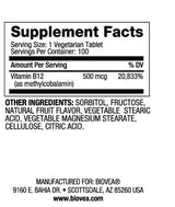 Vitamin B12 500 Methylcobalamin Fast Dissolve/100 tabs