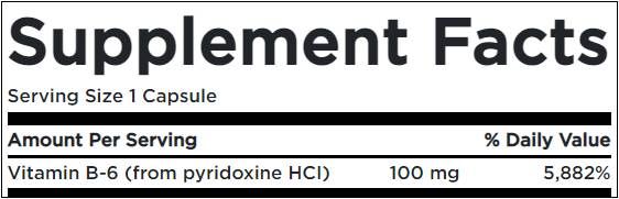 Vitamin B6 100 mg/piridoksin - 100 kapsula