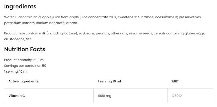 Vitamin C 1000 tekućina 500 ml