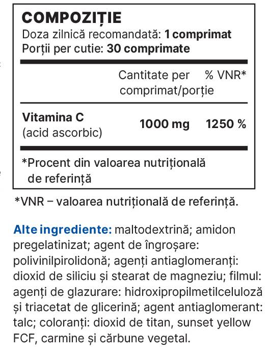 Vitamin C 1000 mg - 30 tableta