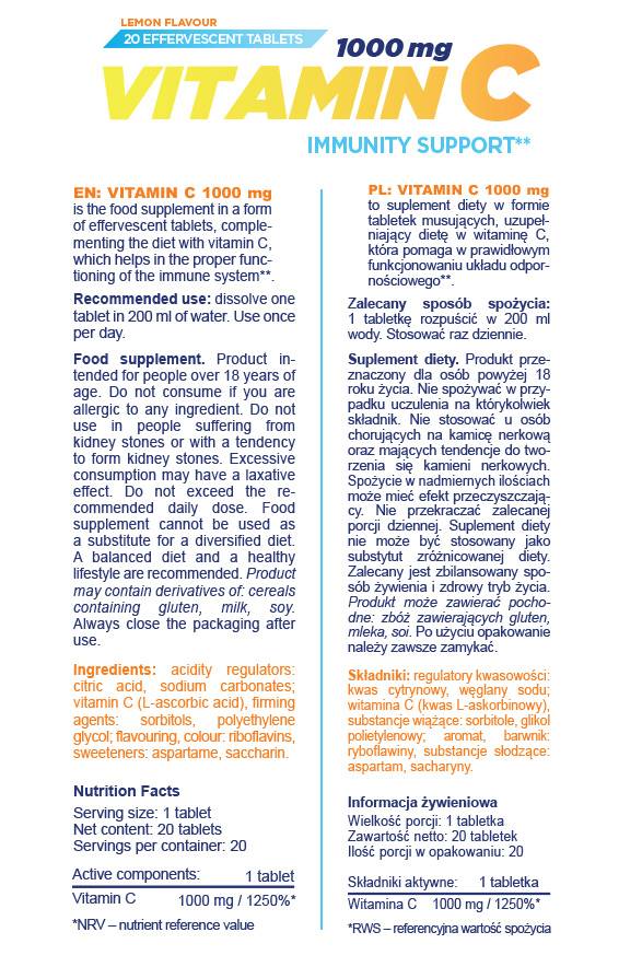 Vitamin C 1000 mg | Šumeće - 20 topljivih tableta