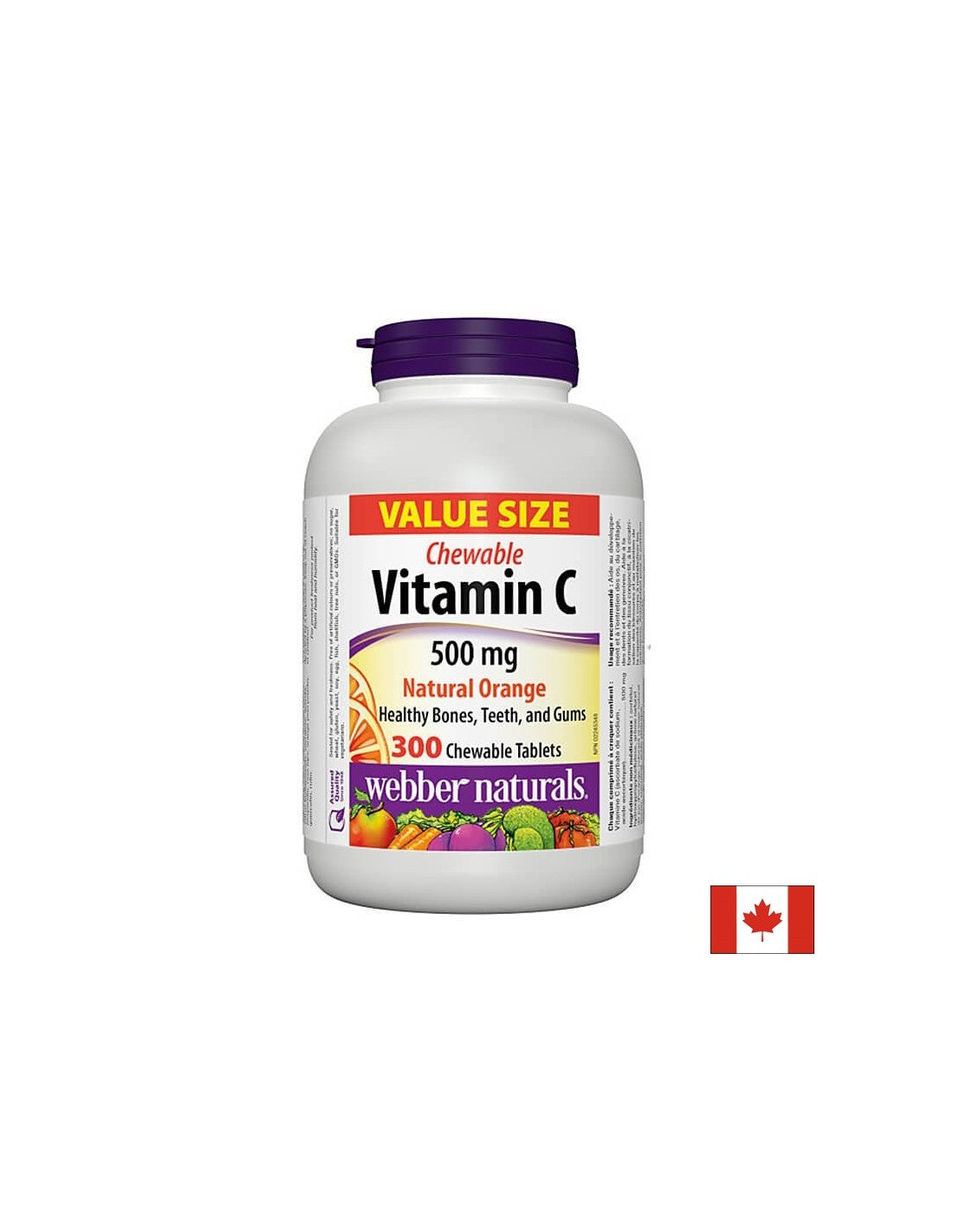 Vitamin C 500 mg tablete za žvakanje - Vitamin C 500 mg, 300 tableta za žvakanje <tc>Webber Naturals</tc>