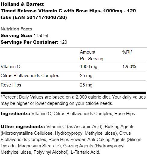 Vitamin C s plodovima šipka 1500 mg | Vremensko otpuštanje - 100 tableta