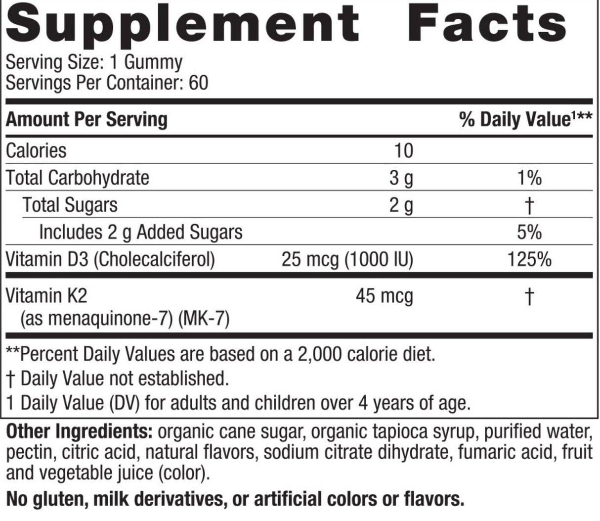 Vitamin D3 1000 IU + K2 45 mcg | Gumije - 60 žvakaćih bombona