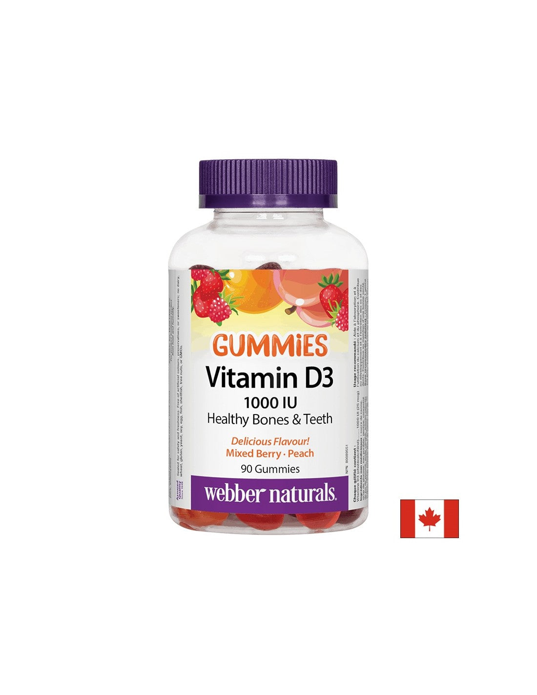Vitamin D3 Gummies/Vitamin D3, 1000 IU, 90 žele tableta