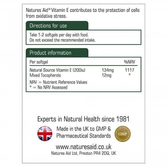 Vitamin E (Vitamin E) 200iu 60 kapsula NaturesAid
