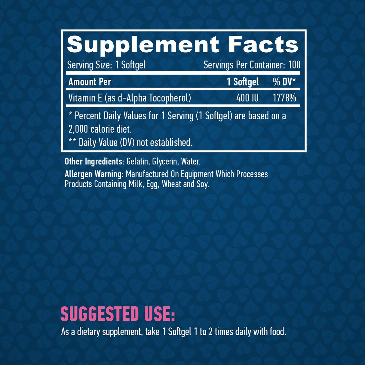 Vitamin E 400 IU/100 softgels