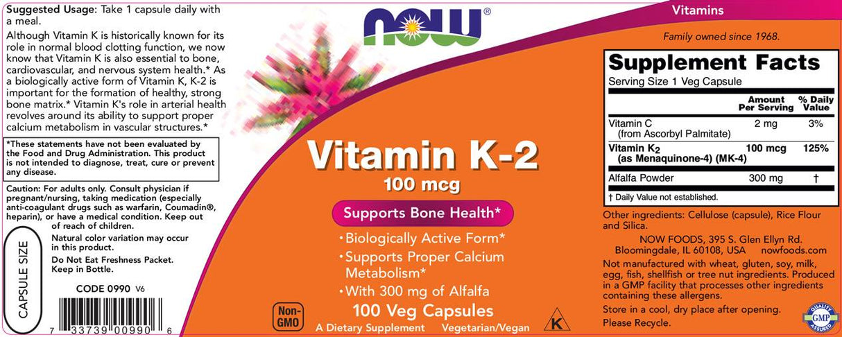 Vitamin K-2 100 mcg - 250 kapsula