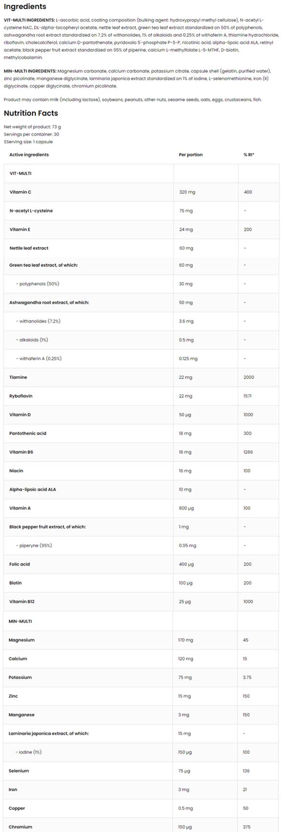 VitandMin Sport/Vit-Multi i Min-Multi Formula 2 x 30 kapsula
