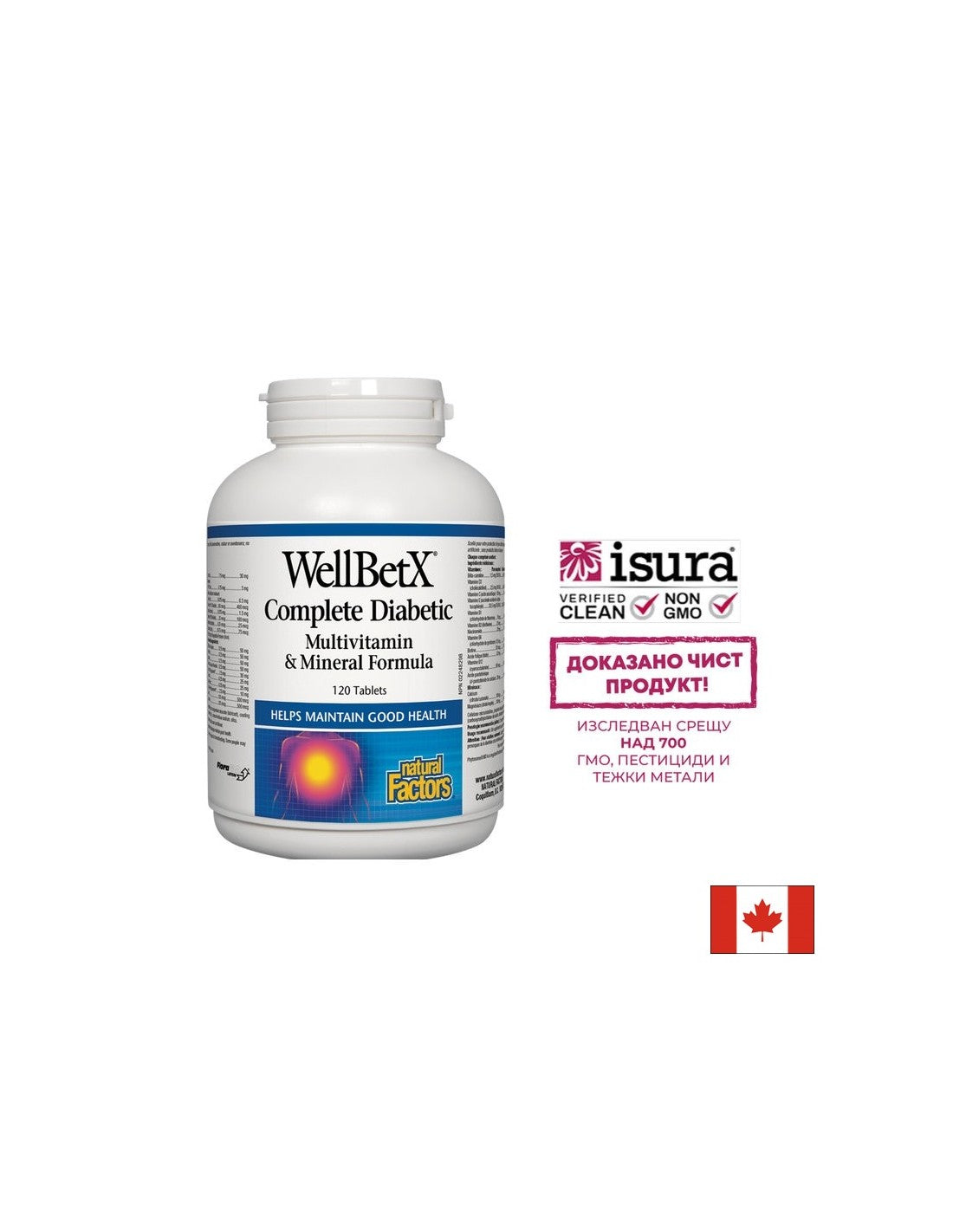 WellBetX® Kompletni dijabetički/multivitaminski kompleks za dijabetičare x 120 tableta <tc>Natural Factors</tc>