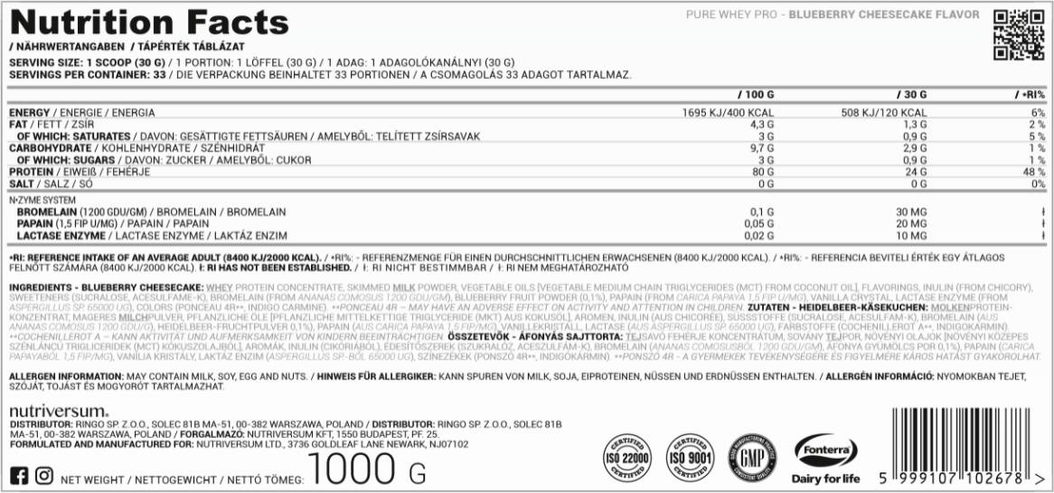 Whey Pro Pure | s N-Zyme sustavom - 2000 grama