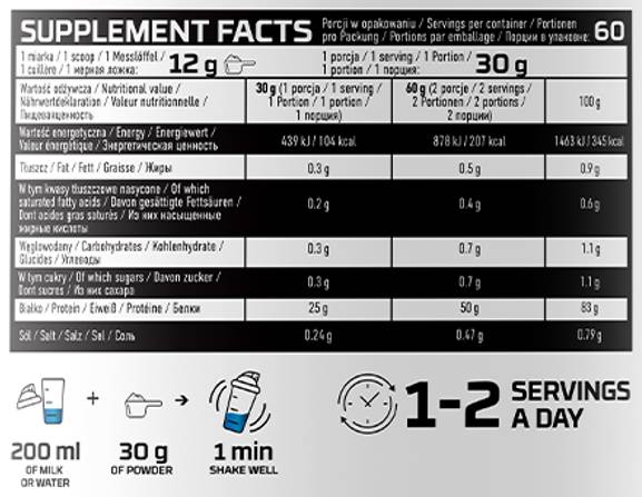 Izolat proteina sirutke - 1800 grama