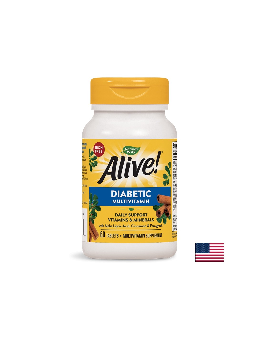 Multivitamini za dijabetičare iz cjelovitih namirnica <tc>Alive</tc>! - <tc>Alive</tc>Dijabetički multivitamin, 60 tableta Nature's Way