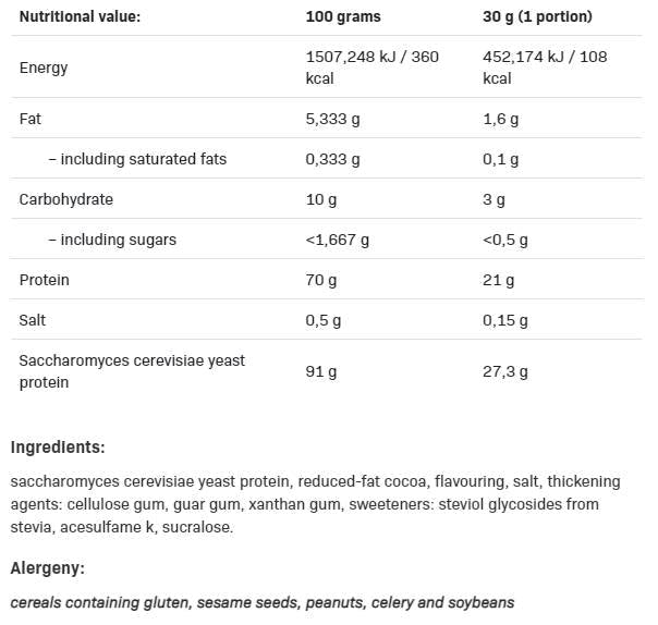 Protein kvasca - veganski protein - 500 grama