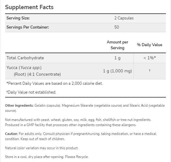Yucca 500 mg - 100 kapsula