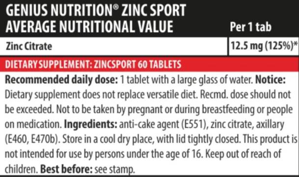 Cink Sport - 60 tableta