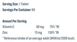 Vitalnost cinka | 15 mg cinkovog bisglicinata - 90 kapsula
