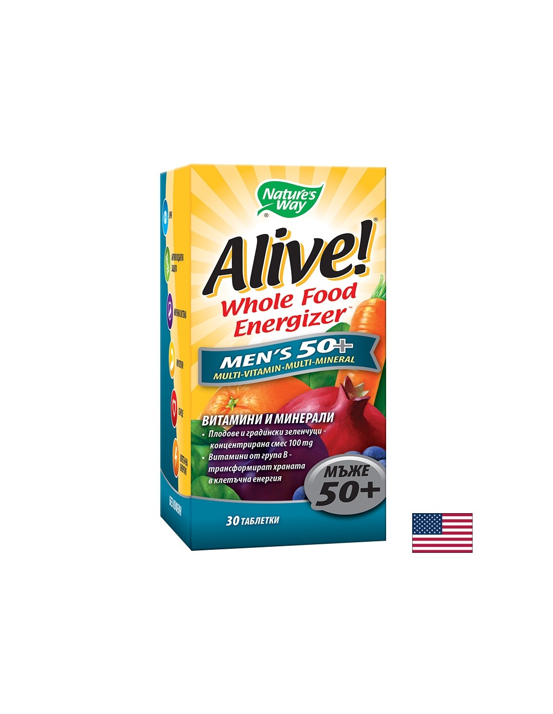 <tc>Alive</tc> Men's 50+ Multivitamini za muškarce 50+, 30 tableta Nature's Way
