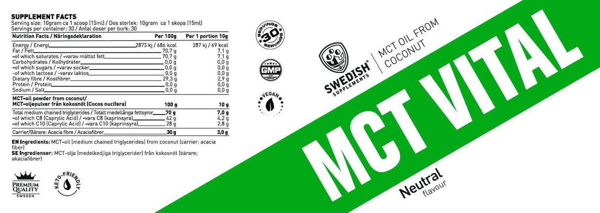 MCT vitalni prah / od kokosovog ulja - 300 grama