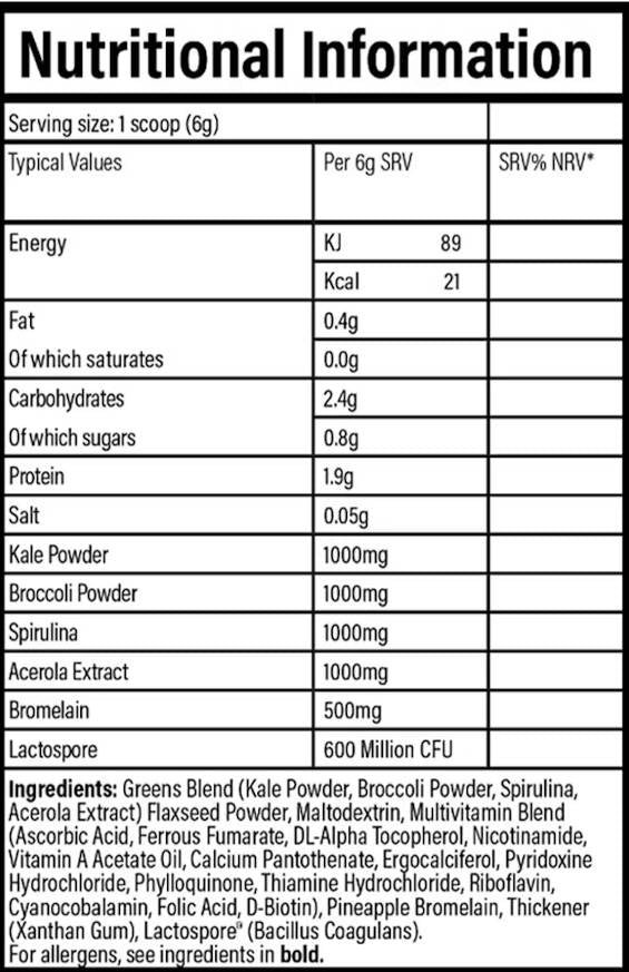 Vegetarija | 3 U 1 Kompletna formula ~ Zeleni i više vitamina i probiotika - 180 grama